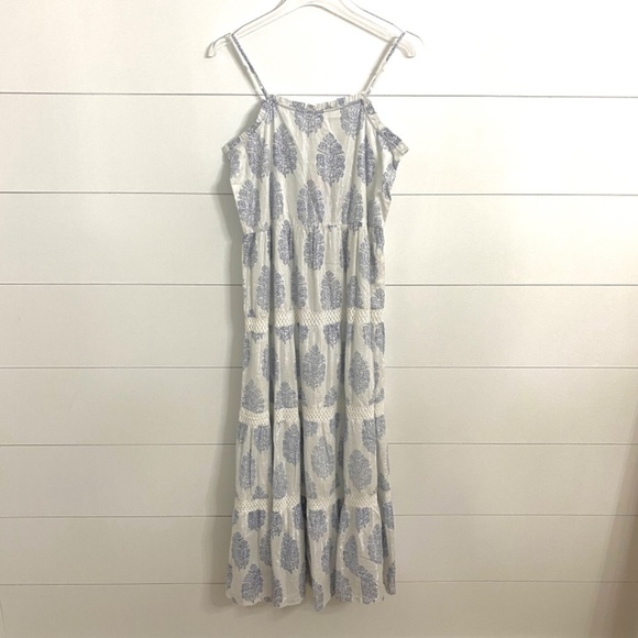 Masalababy New Floral Maxi Sundress w/ Metallic Threading in Blue & White - Picture 5 of 15